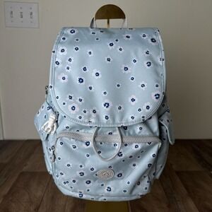 Kipling City Pack Backpack Large Womens Blue Nylon‎ Floral Print